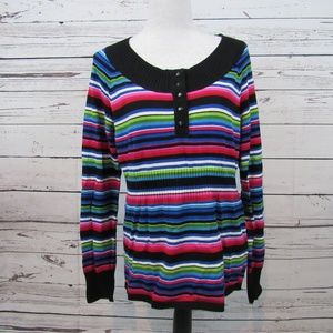 Jones New York Sport festive striped sweater